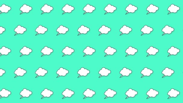 Nota de diseño de movimiento en forma de nube. Elemento animado sobre fondo de menta . — Vídeo de stock