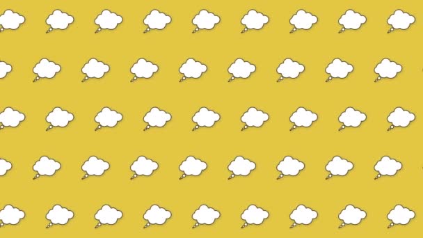 Nota de diseño de movimiento en forma de nube. Elemento animado sobre fondo amarillo — Vídeos de Stock