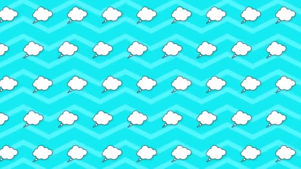 Motion design note in the form of a cloud. Animated element on blue background. — Stock Video