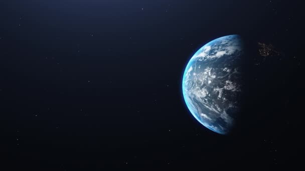 La vue depuis l'espace. Planète terre est dans la partie droite de l'écran. — Video