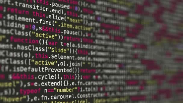 Digital landskapsprogramvare definert typografi med kode - PHP – stockvideo