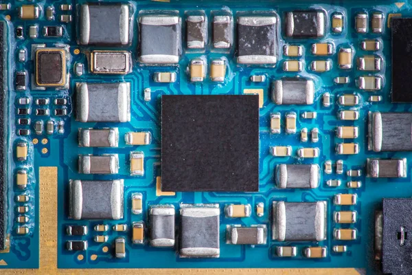 Zbliżenie telefonu mikro circuit Board - główny procesor, procesor. — Zdjęcie stockowe