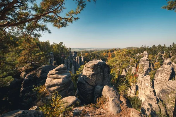 Národní Park Českého ráje. Český ráj - Prachovské skály. skalní město. — Stock fotografie