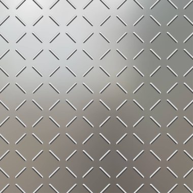 Arttırılmış desenli pürüzsüz elmas plaka deseni endüstriyel ve inşaat tasarımı için gümüş çelik yüzey..