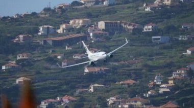 Funchal Havaalanı a Boeing 737-75B İleri Genel D-AGEU Germania Airlines Landing 4K