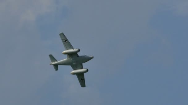 メッサーシュミットMe262シュヴァルベ第二次世界大戦ドイツのナチズムジェット戦闘機4K — ストック動画