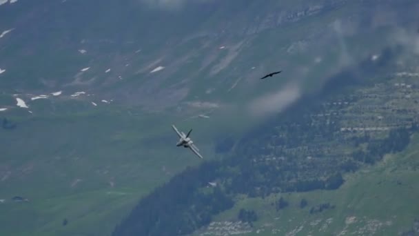 Avión militar F18 Hornet hacer un rollo de espalda a espalda. Vídeo 4K UltraHD — Vídeos de Stock