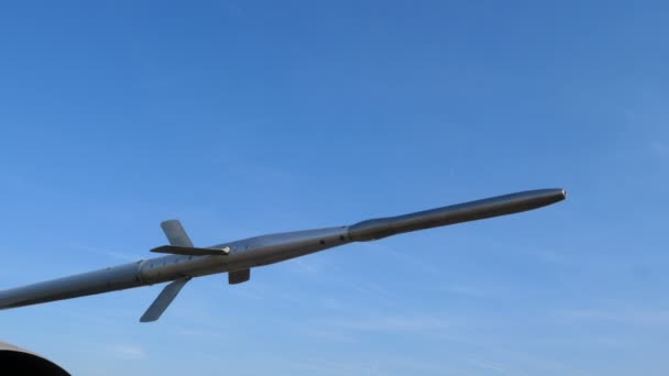 Tubo Pitot e sensores de ativos de um jato militar de caça da era soviética MiG 21 — Vídeo de Stock