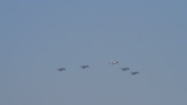 5 SOko J-22 Orao Ground Attack Aircraft of Serbian Air Force in Formation — 비디오