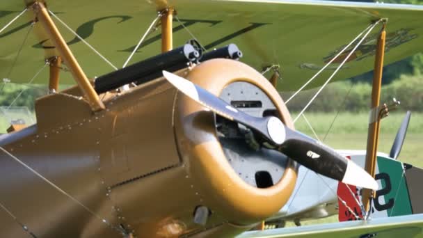 Sopwith Camel Britse Eerste Wereldoorlog Britse vintage militaire tweedekker — Stockvideo