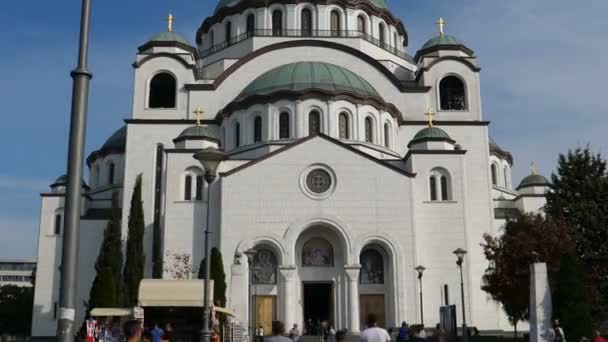 Храм Святого Саввы в Белграде - самая большая православная церковь в мире — стоковое видео