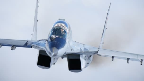 Gros plan sur MiG 29 Fulcrum de la Force aérienne bulgare Air to Air 4K UltraHD — Video