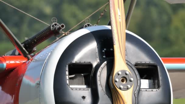 First Wold War Triplane Fokker Doctor I Самолёт Красного барона фон Рихтгофена — стоковое видео
