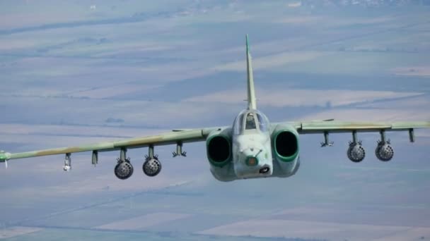Sukhoi Su-25 Grodfot från bulgariska flygvapnet. Air till Air 4K Ultra HD-video — Stockvideo
