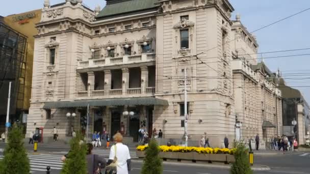 Teatro Nacional de Ópera na Praça da República de Belgrado, Sérvia — Vídeo de Stock