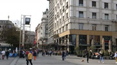 Cumhuriyet Meydanı 'ndaki Belgradlı Halk ve Turistler, Trg gibi değiller.