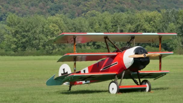 Czerwony baron Triplane Fokker Dr. Ja... — Wideo stockowe