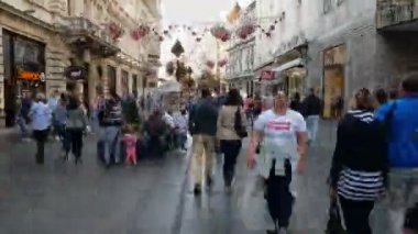 Kent Merkezi 4K UHD Hiperlapa 'daki Belgrad Ana Turistik Caddesi