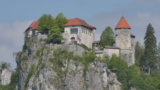 Castello di Bled Time Lapse in 4K UHD UltraHD Slovenia idilliaca attrazione turistica — Video Stock