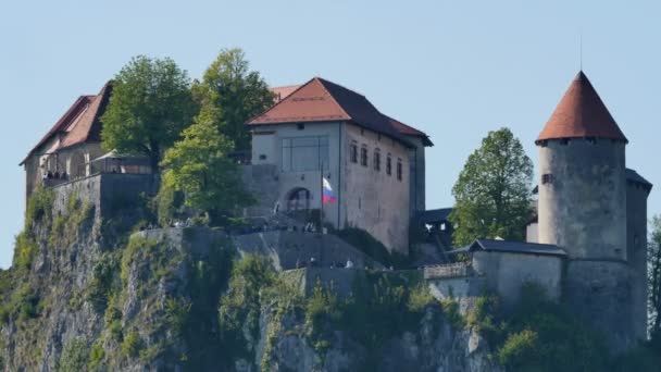 Bellissimo castello a Bled Lago di Slovenia 4K Ultra HD 2160p TimeLapse — Video Stock