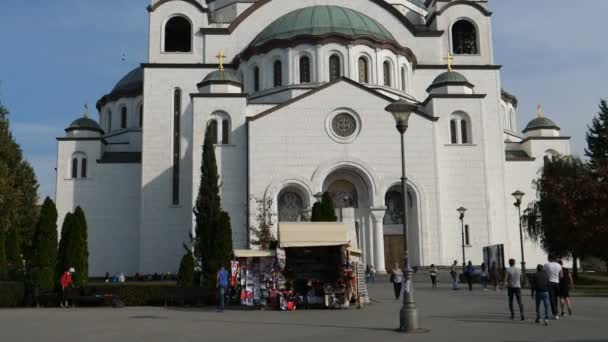 Templo de Santa Sava em Belgrado é a maior Igreja Ortodoxa do Mundo — Vídeo de Stock
