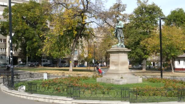 Studentski Park, Academic Park, in Studentski Trg, Students Square, Belgrade — Stock Video