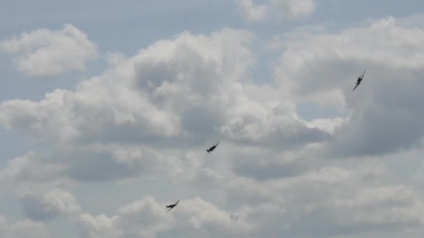 Spitfire supermarino de la Real Fuerza Aérea RAF en vuelo . — Vídeos de Stock