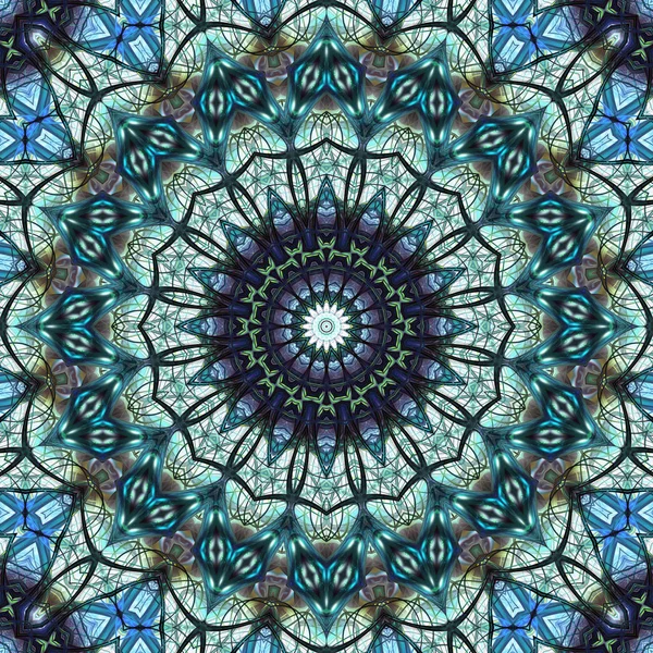 Mandala dairesel bir süs ve çiçek şeklinde geometrik figürler ile