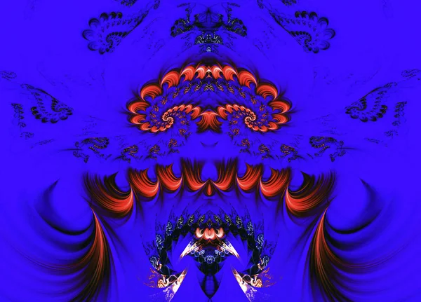 güzel arka plan mavi bir arka plan üzerinde Fraktallar bukleler