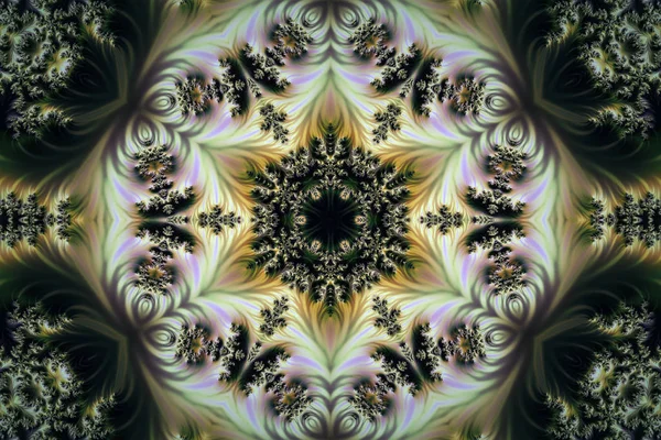 Yeşil bir arka planda dairesel bir süsleme ile Fraktallar güzel yaratıcı soyut arka plan
