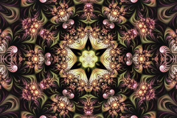 siyah bir arka plan üzerinde mavi ve sarı dairesel bir süs ile soyut arka plan