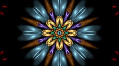 Merkezde farklı yıldızların göründüğü soyut renkli cam arkaplan canlandırması