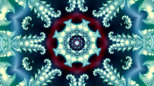 Animation Beautiful Winter Christmas Background Snowy Ice Fractal Pattern Appearance — Stock Video