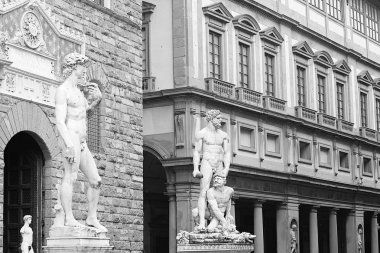 Michelangelo'nun David Floransa, İtalya Palazzo Vecchio girişinin önünde bir kopyasını