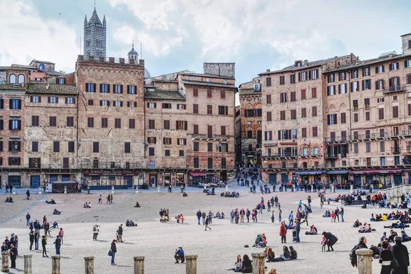 Piazza del Campo em Siena, Itália — Fotografia de Stock