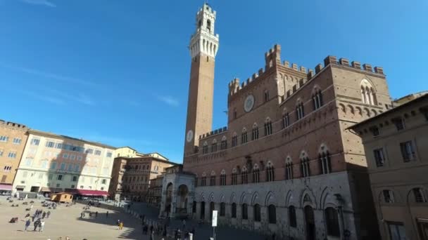 Siena Italien Mars 2019 Utsikt Över Den Berömda Piazza Del — Stockvideo