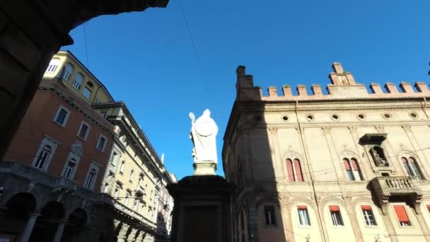 Bologna Italië Mei 2019 Uitzicht Beroemde Middeleeuwse Torens Asinelli Garisenda — Stockvideo