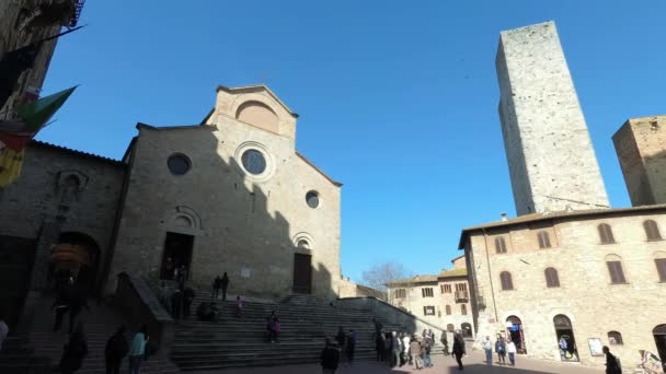 San Gimignano Italien Mars 2019 Utsikt Över Den Berömda Och — Stockvideo