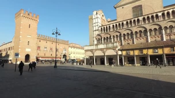 Ferrara Italy February 2019 Piazza Trento Trieste Located Center City — Stock Video