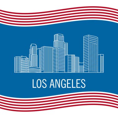 Şehir düz los angeles üzerinde Manzara