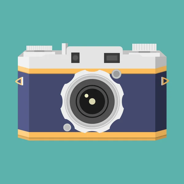 Câmera Retro Estilo Plano Vintage Vetor Fotografia — Vetor de Stock