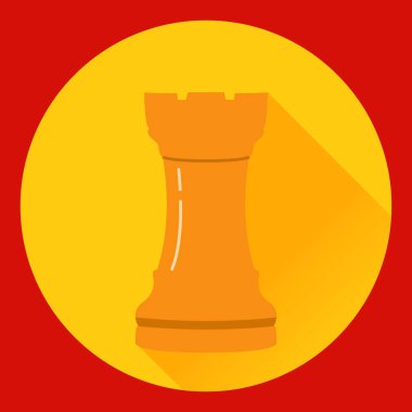 Bir satranç figürü simgesi düz tarzda kale bir vektör. Bir logo veya web sitesinin bir unsuru için bir tasarım konsepti. Masa oyunundan bir figür. Bilgi grafikleri tasarım öğesi