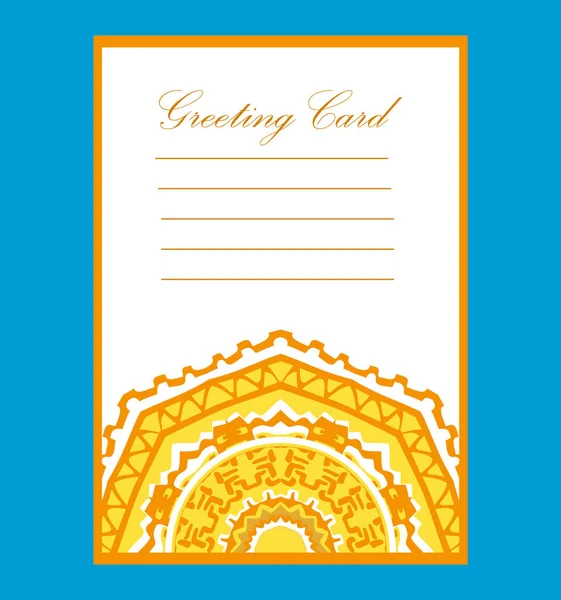 Üdvözlőlap Egy Esküvőn Vagy Egy Születésnapon Ünnepi Kártya Virágos Mandala — Stock Vector