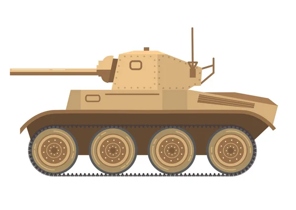 第二次世界大戦のイギリス軍戦車は 平らに迷彩ベクトルを砂漠で平均的な軍隊 あなたのデザインのための武器の概念 大砲装甲砲戦車 軍装甲戦闘車両 — ストックベクタ