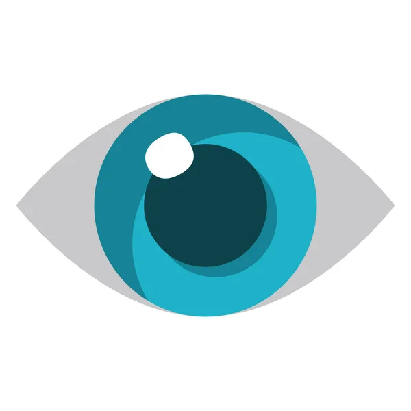 Menschliche Augenpflege-SymbolBlaue Pupillen-Symbol.Flacher Vektor. — Stockvektor