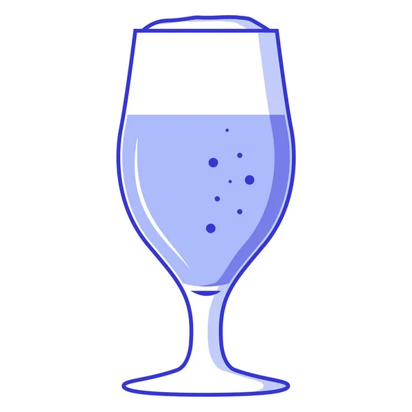 Un vaso de cerveza. Bebida alcohólica.Plano vector línea de arte. — Archivo Imágenes Vectoriales