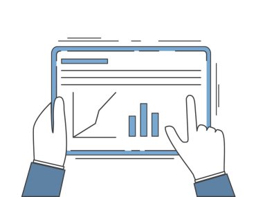 Borsa büyümesi ve yatırımlardan elde edilen kâr. Finansçılar, ekonomistler ve işadamları için mobil uygulama tasarımı kavramı.