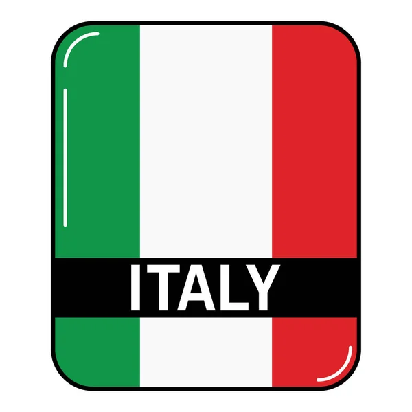 与意大利国旗在线性扁平风格。网站和多路摄影的设计概念. — 图库矢量图片