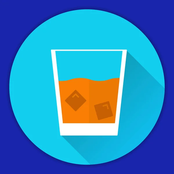 Glas Old Fashioned Scotch Whisky mit Eiswürfeln Alkohol trinken. Whisky auf den Felsen. — Stockvektor