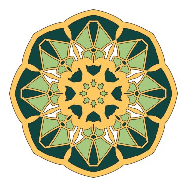 Mandala vektör süsü. Dairesel simetrik mandala. Etnik desen.